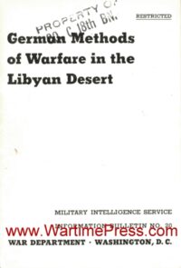 German Methods of Warfare in the Libyan Desert - Information Bulletin nr 20 (PDF)